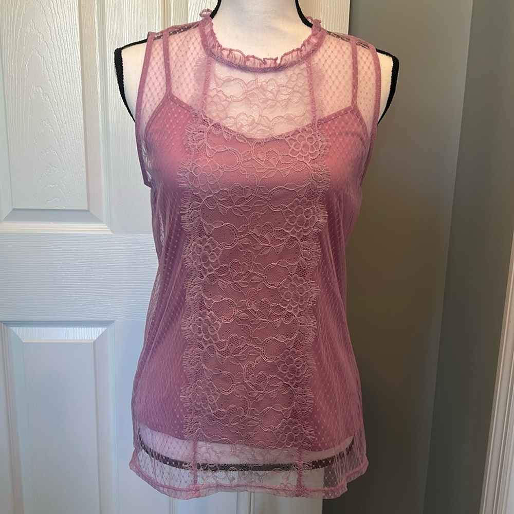 EXPRESS lace with cami tank. Color lavender.